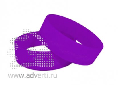 Силиконовый браслет, широкий, темно-фиолетовый