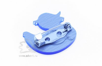 Значки из зеркального пластика индивидуальной формы, крепление булавка