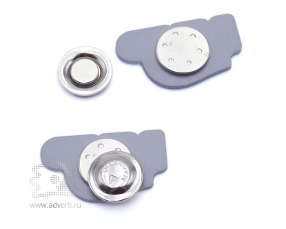 Значки из зеркального пластика индивидуальной формы, крепление магнит