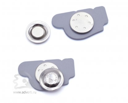 Значки из зеркального пластика индивидуальной формы, крепление магнит