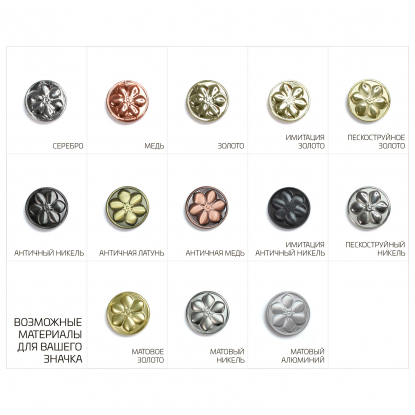 Варианты материалов для значков