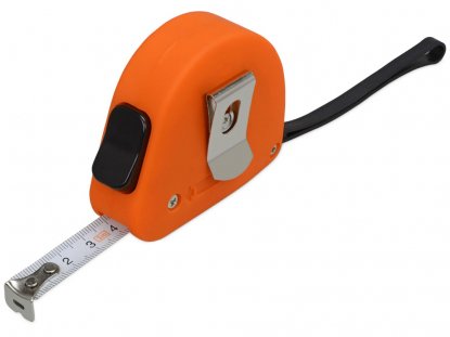 Рулетка Meter софт-тач, 3м, оранжевая, общий вид
