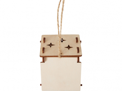 Деревянная подвеска на елку с подсветкой Lumihut