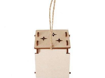 Деревянная подвеска на елку с подсветкой Lumihut