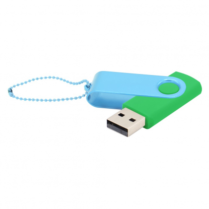 Флешка Designer To Go 2.0 USB, 16Gb, зеленая с голубым