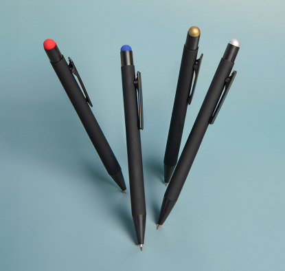 Ручка шариковая FACTOR BLACK со стилусом, вся цветовая гамма
