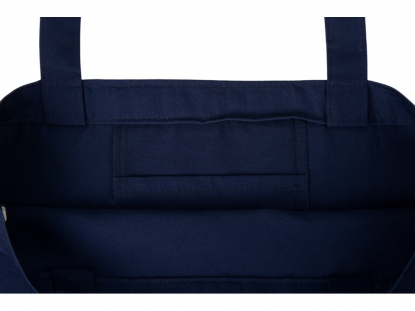 Сумка Levy хлопковая с широким дном, 240 г/м2, синяя