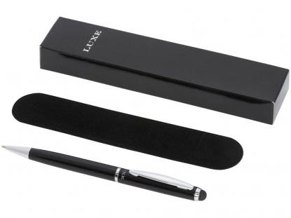 Ручка-стилус шариковая, черная, чехол, коробка