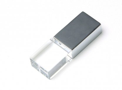 Флеш-накопитель прямоугольной формы под гравировку 3D логотипа, белый