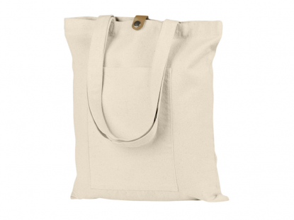 Cумка Clip с застежкой из экокожи, натуральная