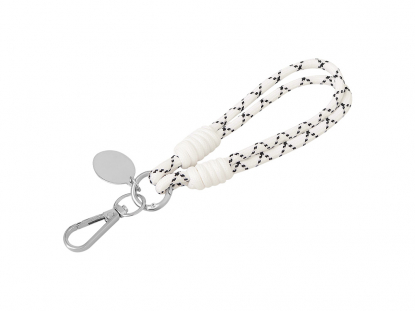 Брелок-браслет Bohemian с тканевым держателем для телефона, бело-черный