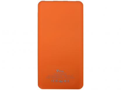 Портативное зарядное устройство Reserve с USB Type-C, 5000 mAh, оранжевое, обратная сторона