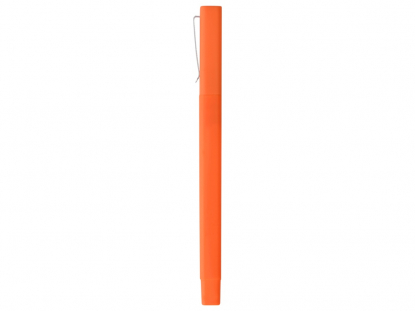 Ручка шариковая пластиковая Quadro Soft, оранжевая, вид сбоку