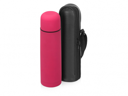 Термос Ямал Soft Touch с чехлом, розовый