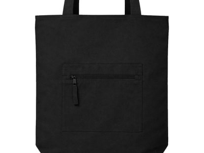 Сумка на молнии Zipper Neo из хлопка 280 г c карманом на молнии спереди, черная