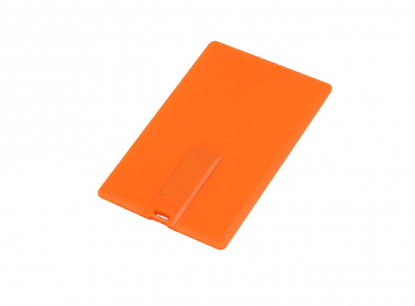 Флешка в виде пластиковой карты, оранжевая