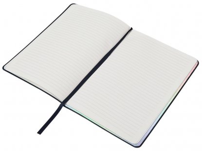 Блокнот А5 в гибкой обложке Fellini с голографическим срезом, темно-синий