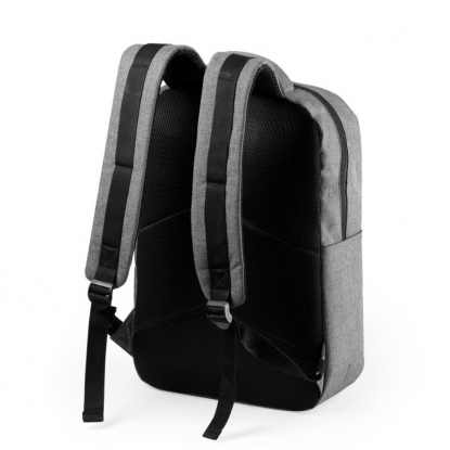 Рюкзак KONOR из rPET/рециклированного полиэстера, серый, обратная сторона