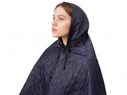 Плед-пончо 2-в-1 Cappy с капюшоном и мешком, темно-синий