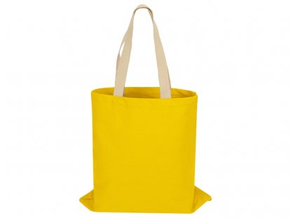 Сумка для шопинга Steady хлопковая с парусиновыми ручками, 260 г/м2, желтая