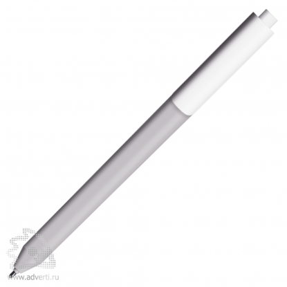 Шариковая ручка Chalk Metallic Silver, серебристая с белым клипом