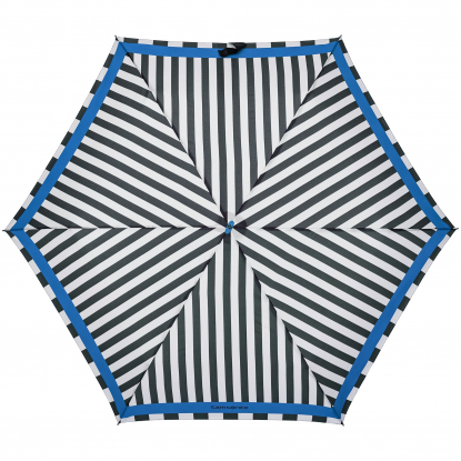 Зонт складной R Pattern в полоску, механический, 3 сложения, синий, купол