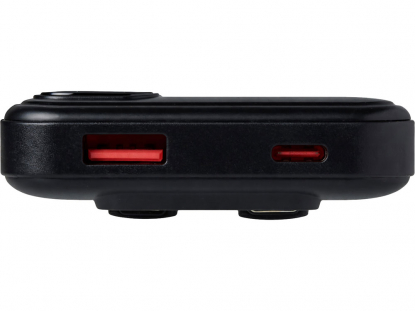 Внешний аккумулятор со встроенными кабелями Фрэйм Квик, быстрая зарядка, 10000 мАч, черный