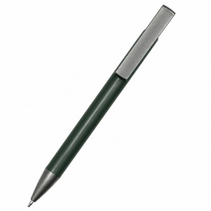 Ручка металлическая Norda с подставкой для телефона, тёмно-зелёная