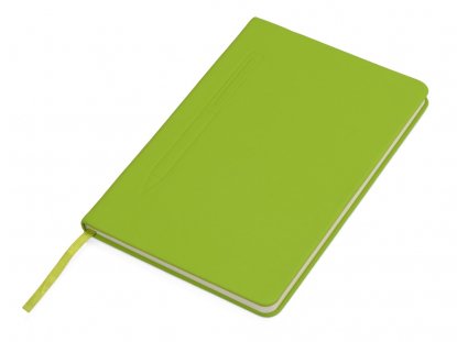 Блокнот А5 Magnet soft-touch с магнитным держателем для ручки, ярко-зеленый