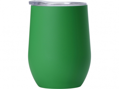 Вакуумная термокружка Sense Gum, непротекаемая крышка, soft-touch, зелёная