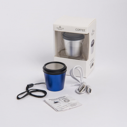 Портативная mini Bluetooth-колонка Sound Burger Coffee, синяя