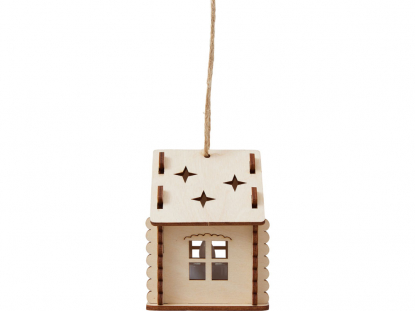 Деревянная подвеска на елку с подсветкой Lumihut