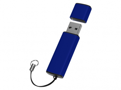 USB-флешка на 16 Гб Borgir с колпачком, темно-синяя, открытая