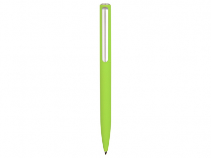 Ручка пластиковая шариковая Bon soft-touch, ярко-зеленая, вид сзади