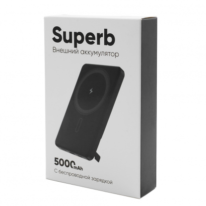 Внешний аккумулятор c беспроводной зарядкой Superb, 5000 mAh