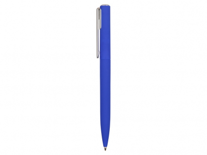 Ручка пластиковая шариковая Bon soft-touch, синяя, вид сбоку