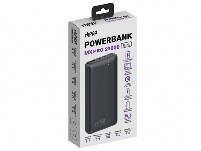 Портативный внешний аккумулятор MX PRO, 20000 mAh, черный, в коробке