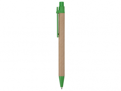 Ручка картонная шариковая Эко 3.0, зеленая, вид сбоку
