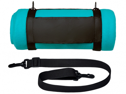 Плед Нежность с ремешком на плечо, светло-голубой