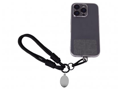Брелок-браслет Bohemian с тканевым держателем для телефона, черный