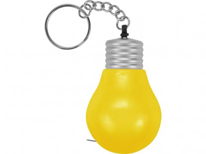 Брелок-рулетка для ключей Лампочка, 1м, желтая
