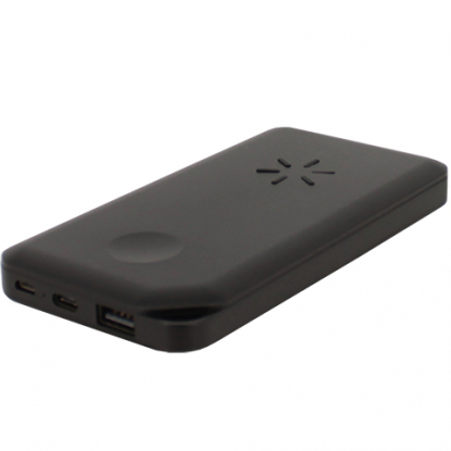 Внешний аккумулятор Watchman с беспроводной зарядкой, 10000 мАч, черный, вид сбоку
