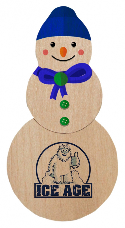 Флешка Снеговик, пример с покраской и полноцветным нанесением