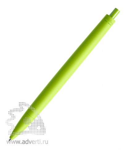 Ручка шариковая DS6 PRR, soft-touch, салатовая, вид сзади