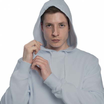 Толстовка с капюшоном без молнии, унисекс, серебристая