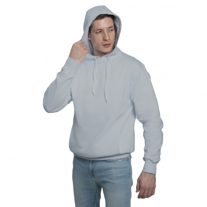 Толстовка с капюшоном без молнии, унисекс, серебристая