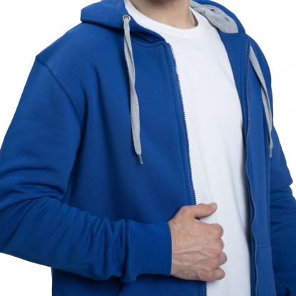 Толстовка-кенгуру с капюшоном на молнии New Gen 320, унисекс, ярко-синяя
