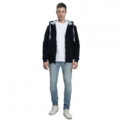 Толстовка-кенгуру с капюшоном на молнии New Gen 320, унисекс, черная