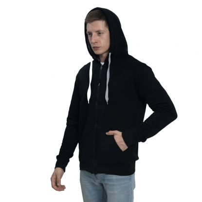 Толстовка-кенгуру с капюшоном на молнии New Gen 320, унисекс, черная