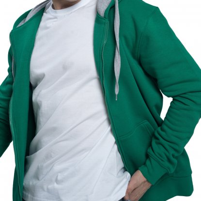 Толстовка-кенгуру с капюшоном на молнии New Gen 320, унисекс, зеленая